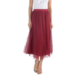 FEOYA Lange tule rok voor dames, plooirok, A-lijn, petticoat